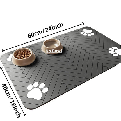 Pet Feeding Mat-Absorbent Pet Placemat for Food and Water Bowl, with Waterproof Rubber Backing, Quick Dry Water Mat for Dog Cat