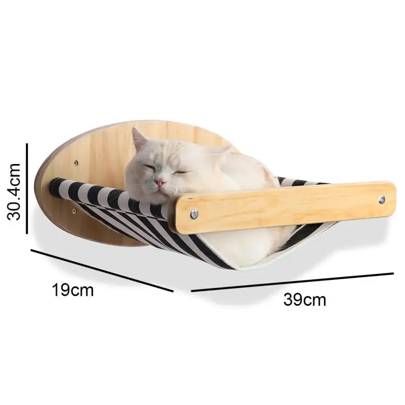 1PC Cat Tree Wall Mounted Cat Shelves Scratching Post for Cat Jumping Platform and Cat Hammock Rope Ladder Wall Wooden Furniture