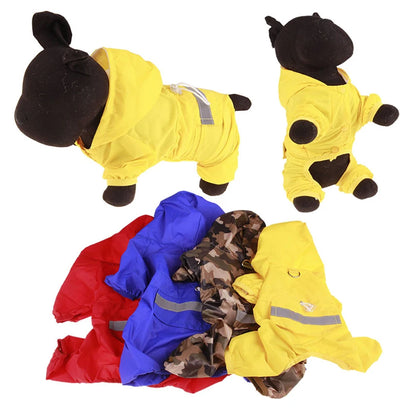 Casual Pet Dog Rain Coat Puppy Clothes Cat Raincoat Waterproof Jacket Outdoor Rainwear Hood Apparel Jumpsuit Pet Supplies Chien